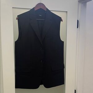 Theory Black  Oversized Boxy Vest in Cotton Twill P/S